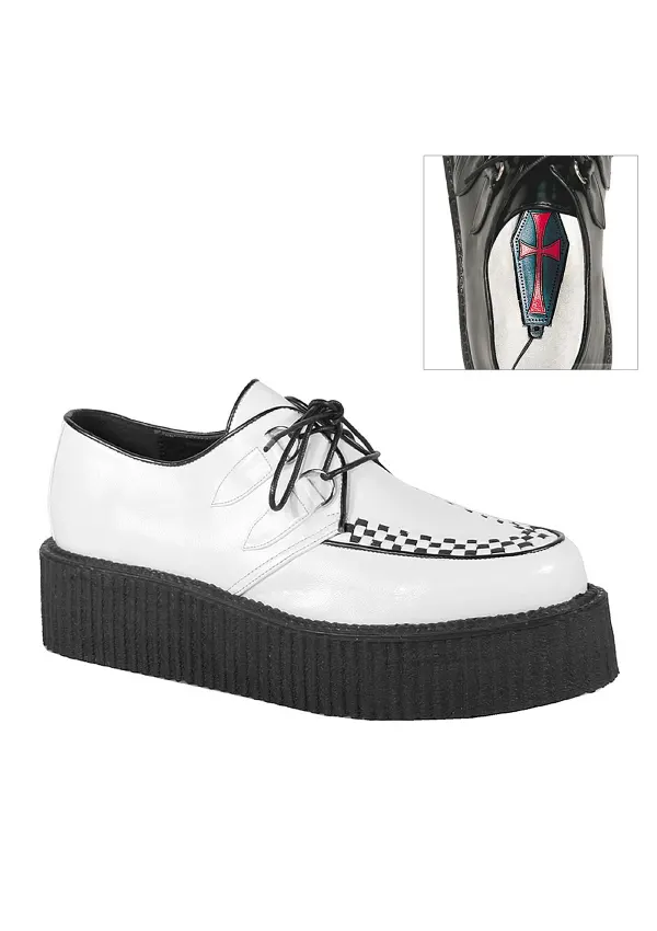 White Faux Leather Mens Basic Creeper Loafer