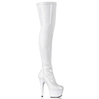 Adore White Thigh High Platform Boots