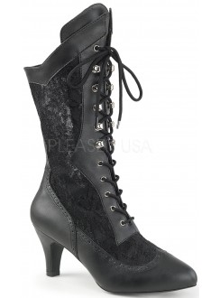 Divine Wide Width Black Victorian Platform Boots