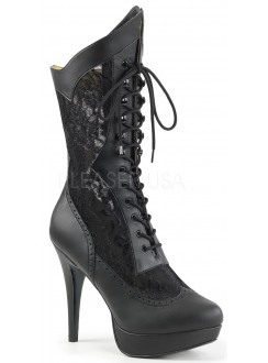 Chloe Wide Width Black Victorian Platform Boots