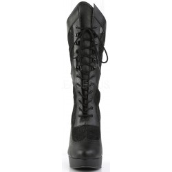 Chloe Wide Width Black Victorian Platform Boots