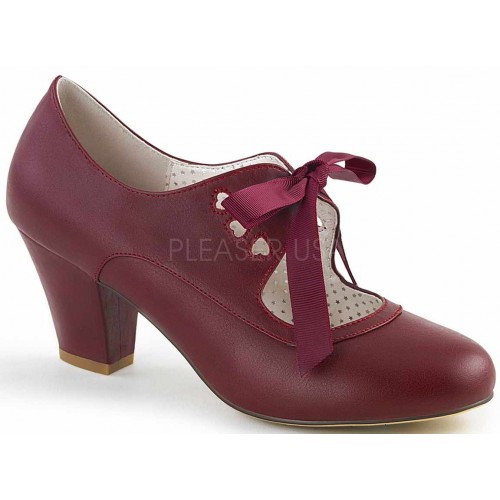Wiggle Vintage Style Mary Jane Shoes in Burgundy | Gothic Plus
