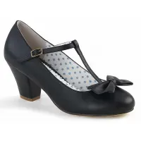 Wiggle Vintage Style T-Strap Shoes in Black