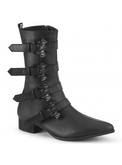 Men's Winklepicker Mid-Calf Boots with Bat Buckles