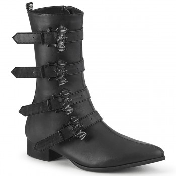 Men's Winklepicker Mid-Calf Boots with Bat Buckles