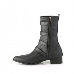 Men's Winklepicker Mid-Calf Boots with Bat Buckles