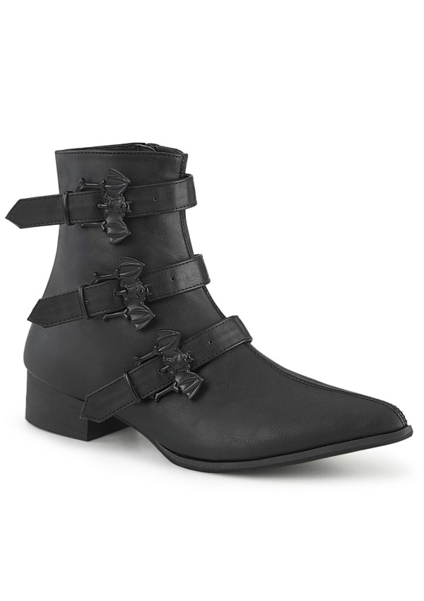 Men's Pike Buckle Boots Ankle Boots with Bat Buckles