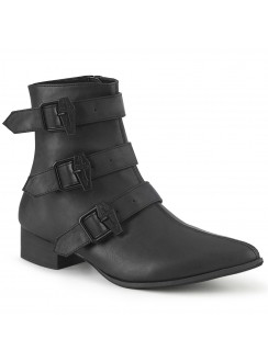 Men's Winklepicker Ankle Boots with Coffin Buckles