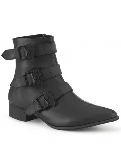 Men's Winklepicker Ankle Boots with Coffin Buckles