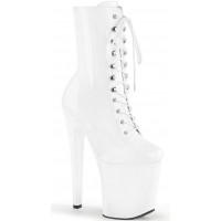 Xtreme 8 Inch High White Patent Granny Boots