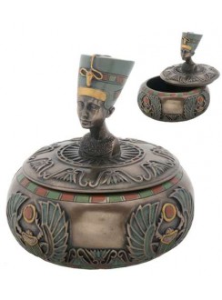 Nefertiti Egyptian Round Trinket Box