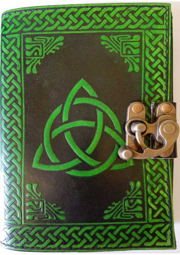 Triquetra Green Leather 7 Inch Journal with Latch