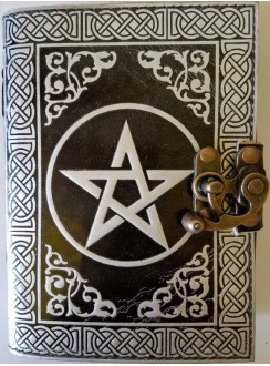 Pentacle Black and Silver Book of Shadows Journal with Latch