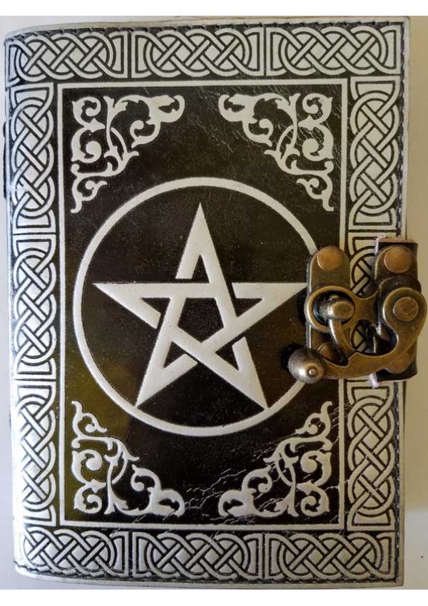 Pentacle Black and Silver Book of Shadows Journal with Latch