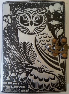 Owl Black and Silver Book of Shadows Journal with Latch