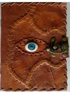 All Knowing Eye Stitched Leather Journal with Latch