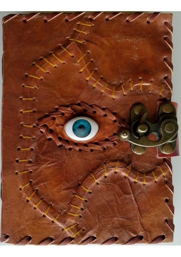 All Knowing Eye Stitched Leather Journal with Latch