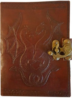 Double Dragon Leather Journal with Latch