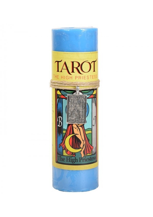 High Priestess Tarot Card Candle with Pendant for Guidance