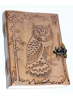 Mystic Owl Leather Blank 7 Inch Journal with Latch