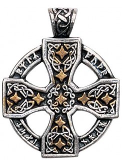 Runic Celtic Cross Pewter Pendant