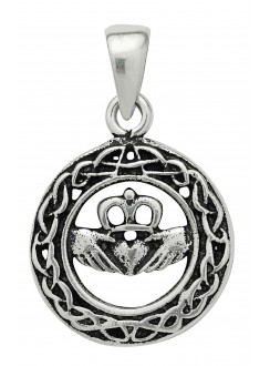 Celtic Claddagh Sterling Silver Pendant for Love