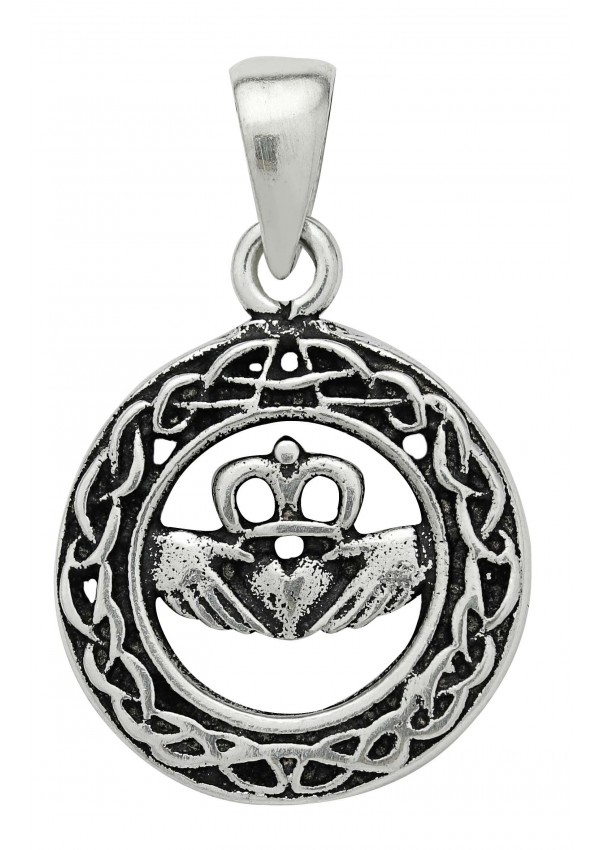 Celtic Claddagh Sterling Silver Pendant for Love