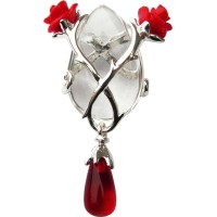 Blood Heart Necklace - Black Roses & Red Heart Corsair Amulet