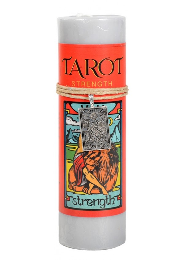 Strength Tarot Card Candle with Pendant