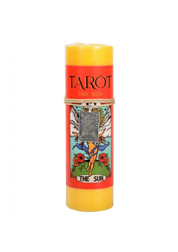 The Sun Tarot Card Candle with Pendant for Happiness