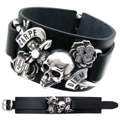 buy gothic bracelets, biker jewellery, alchemy gothic, leather cuffs